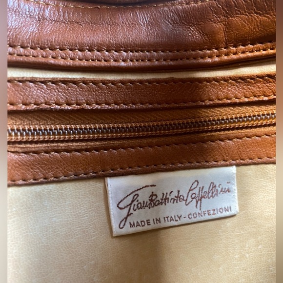 Giambattista Confezioni Brown Leather Crossbody Handbag  Leather Lining Italy - Picture 2 of 14